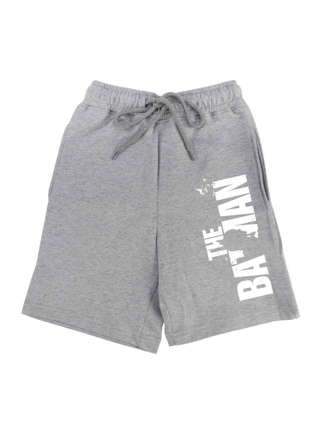 

DC by Wear Your Mind Boys Grey Typography Printed Batman Shorts