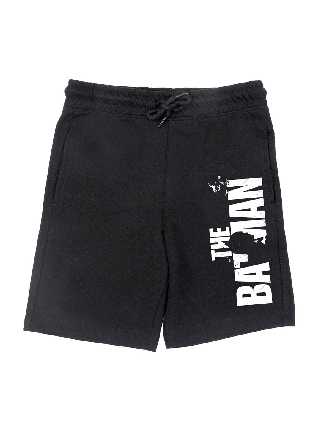 

DC by Wear Your Mind Boys Black Typography Printed Batman Shorts