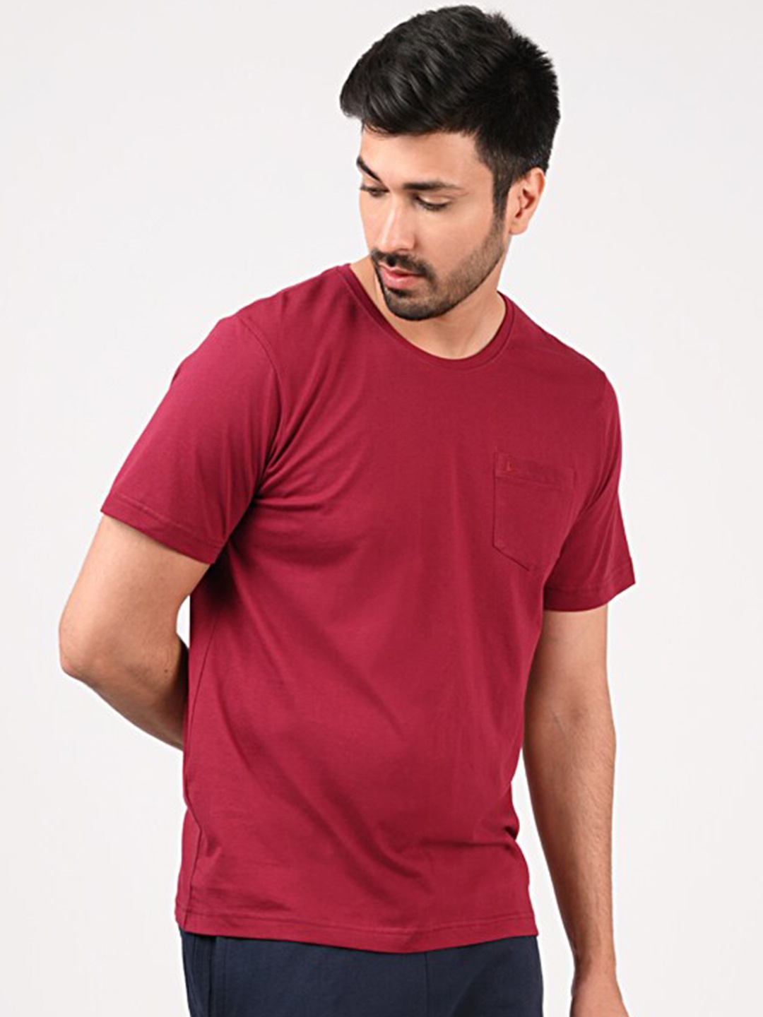 

MERCHANT MARINE Men Red Pure Cotton T-shirt