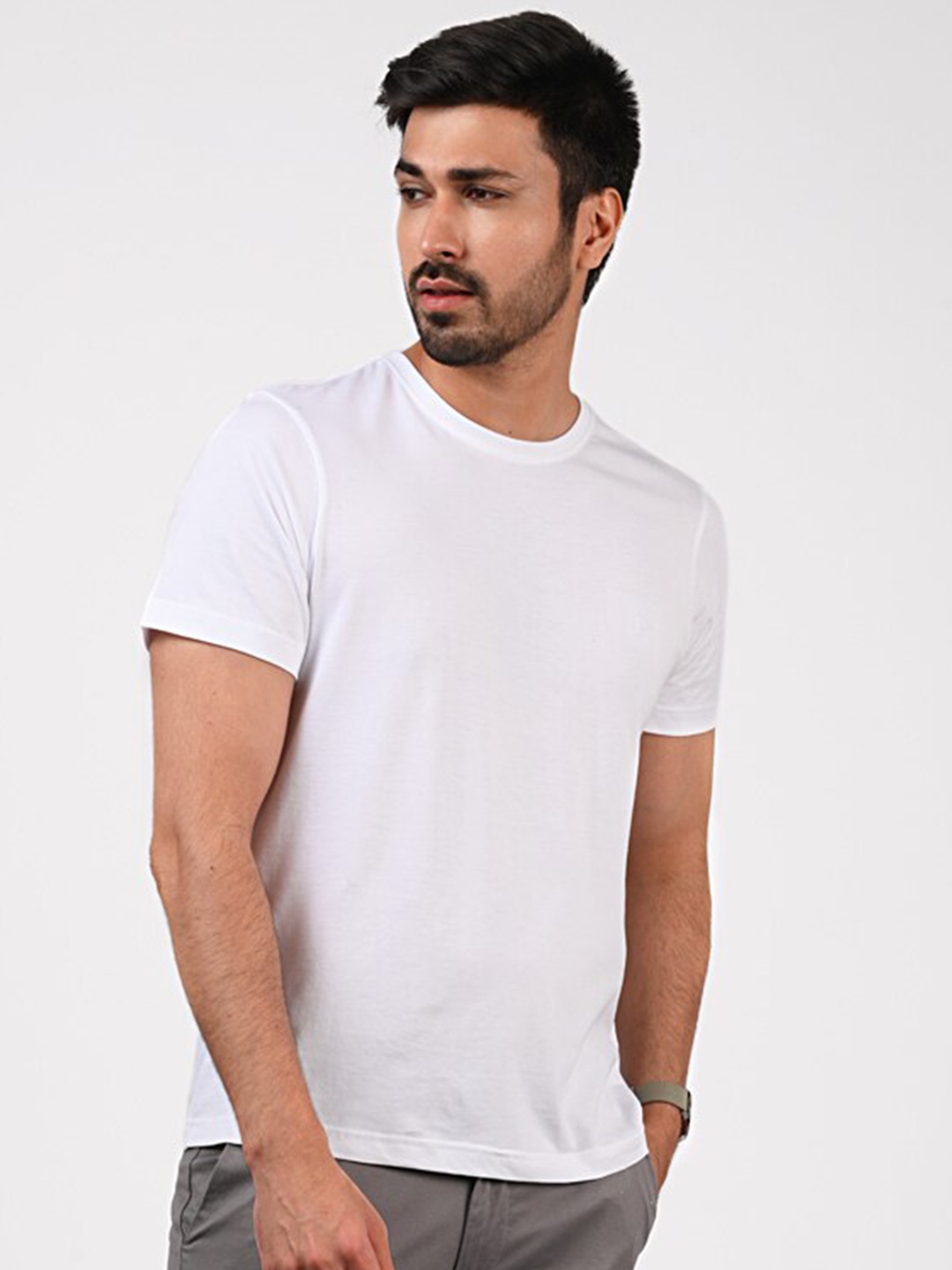 

MERCHANT MARINE Men White Regular Fit Pure Cotton T-shirt