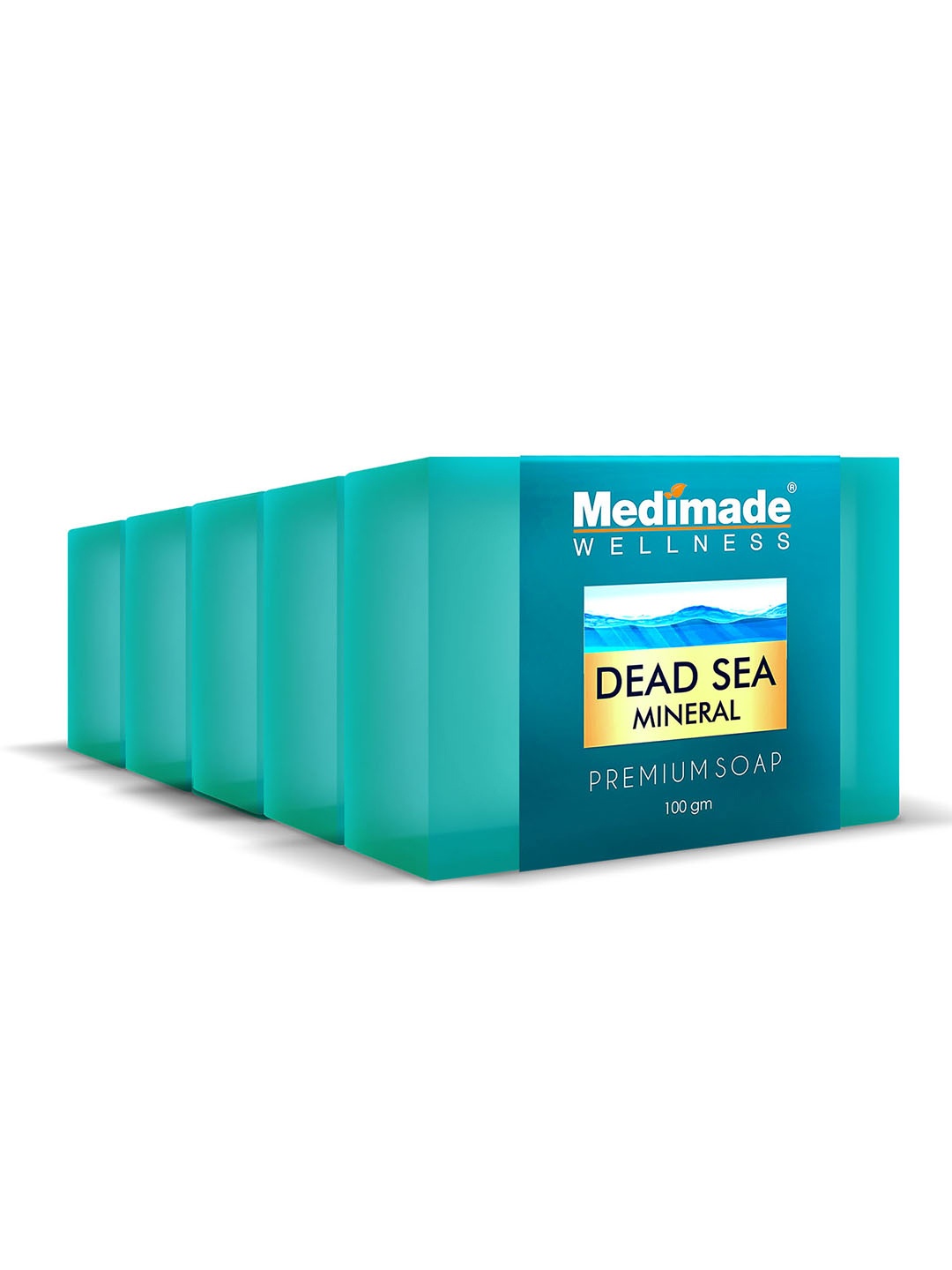 

Medimade Set of 5 Dead Sea Mineral Premium Facial Soap with Mud & Sea Salt - 100 g Each, Burgundy