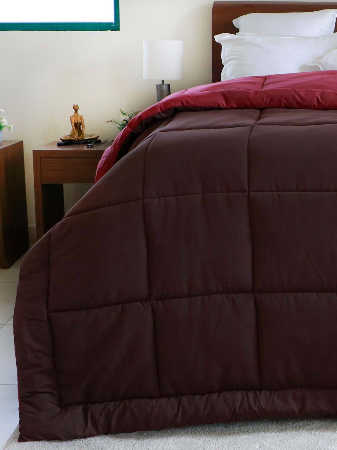 

MYTRIDENT Maroon Pink AC Room 120 GSM Double Bed Comforter