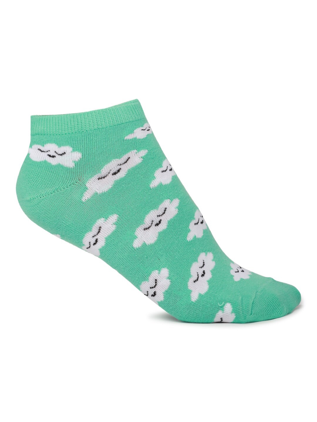 

FOREVER 21 Women Green & White Printed Ankle Length Socks
