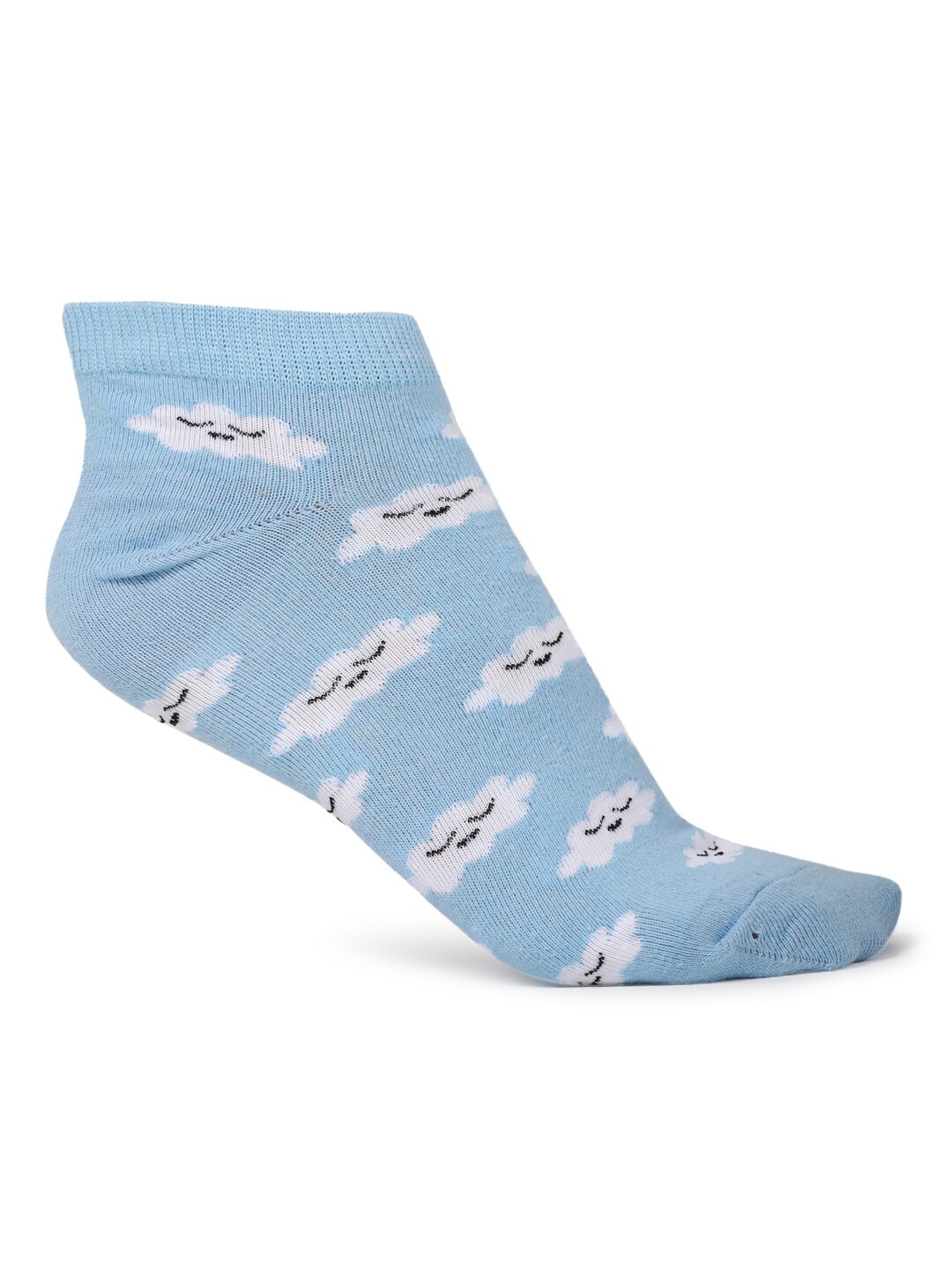 

FOREVER 21 Women Blue & White Patterned Ankle-Length Socks