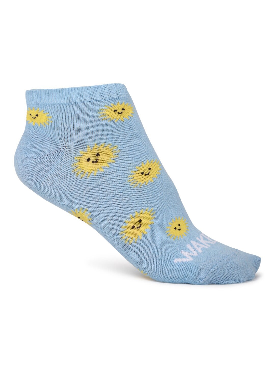 

FOREVER 21 Women Blue & Yellow Printed Ankle-Length Socks