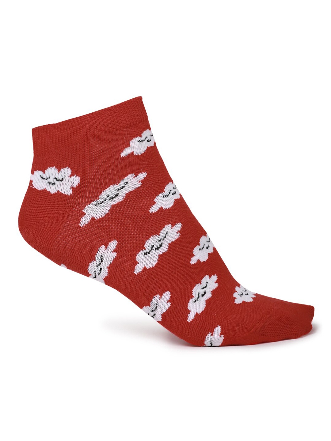 

FOREVER 21 Women Maroon & White Patterned Ankle-Length Socks