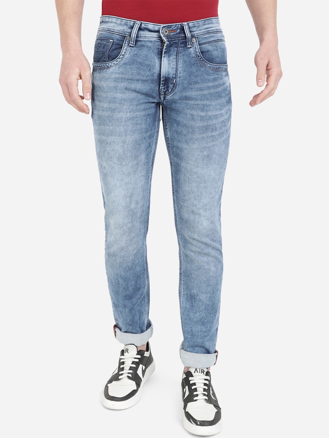 

Greenfibre Men Blue Slim Fit Heavy Fade Stretchable Jeans