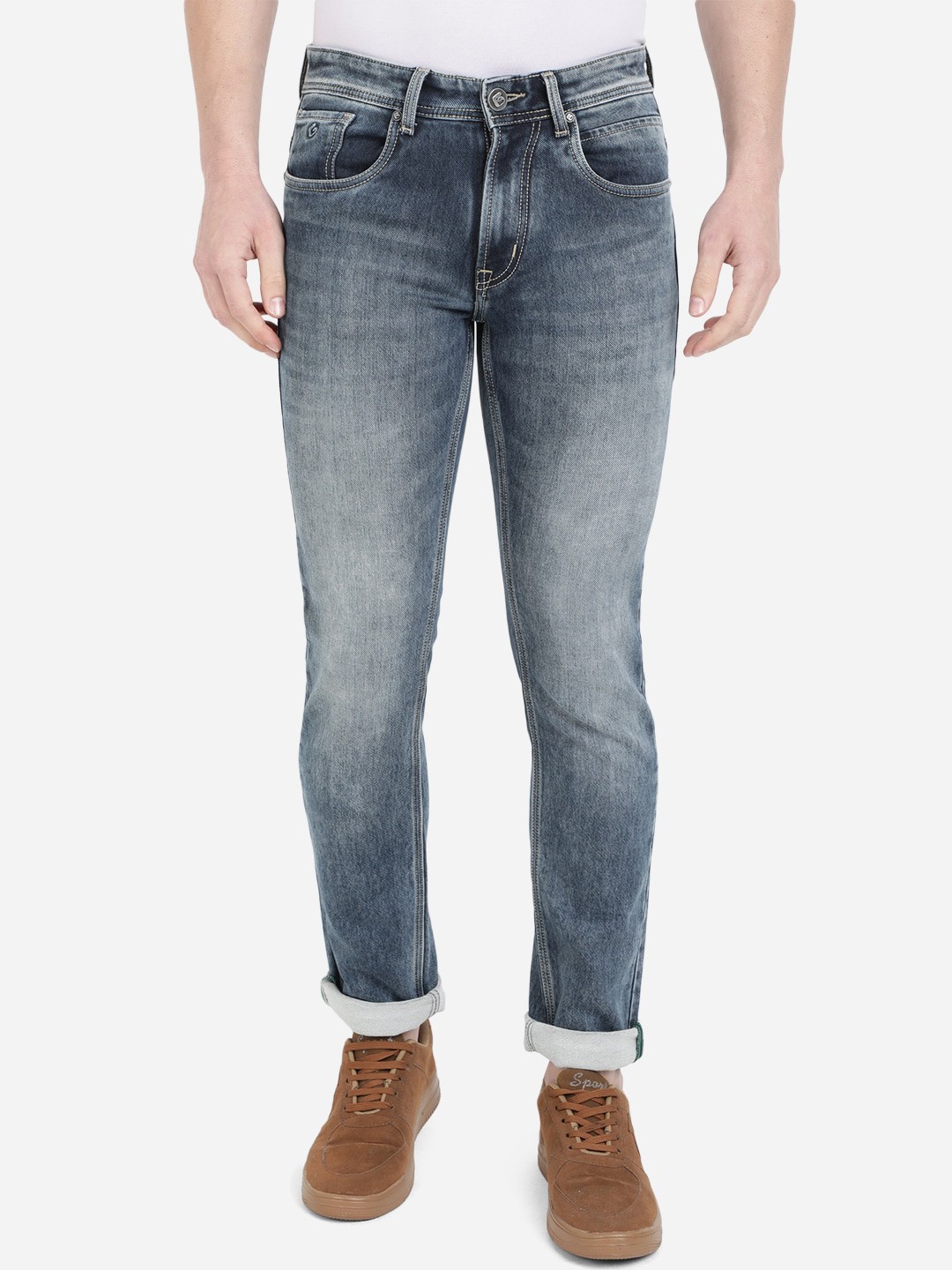 

Greenfibre Men Blue Slim Fit Heavy Fade Stretchable Jeans