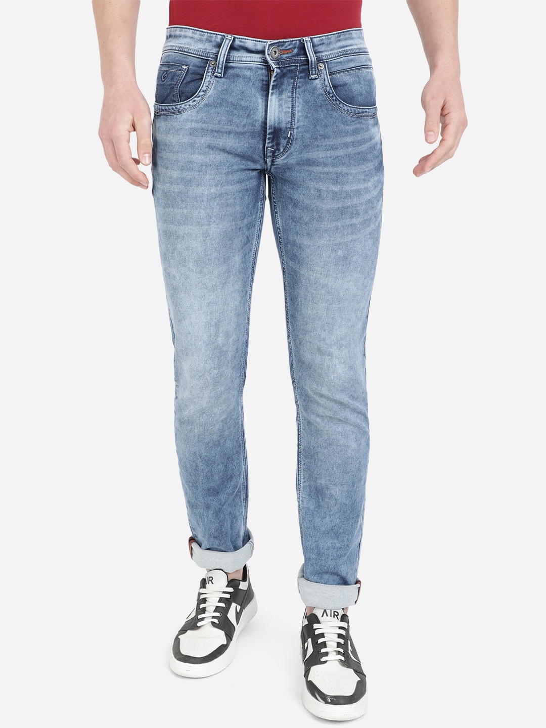 

Greenfibre Men Blue Slim Fit Heavy Fade Stretchable Jeans