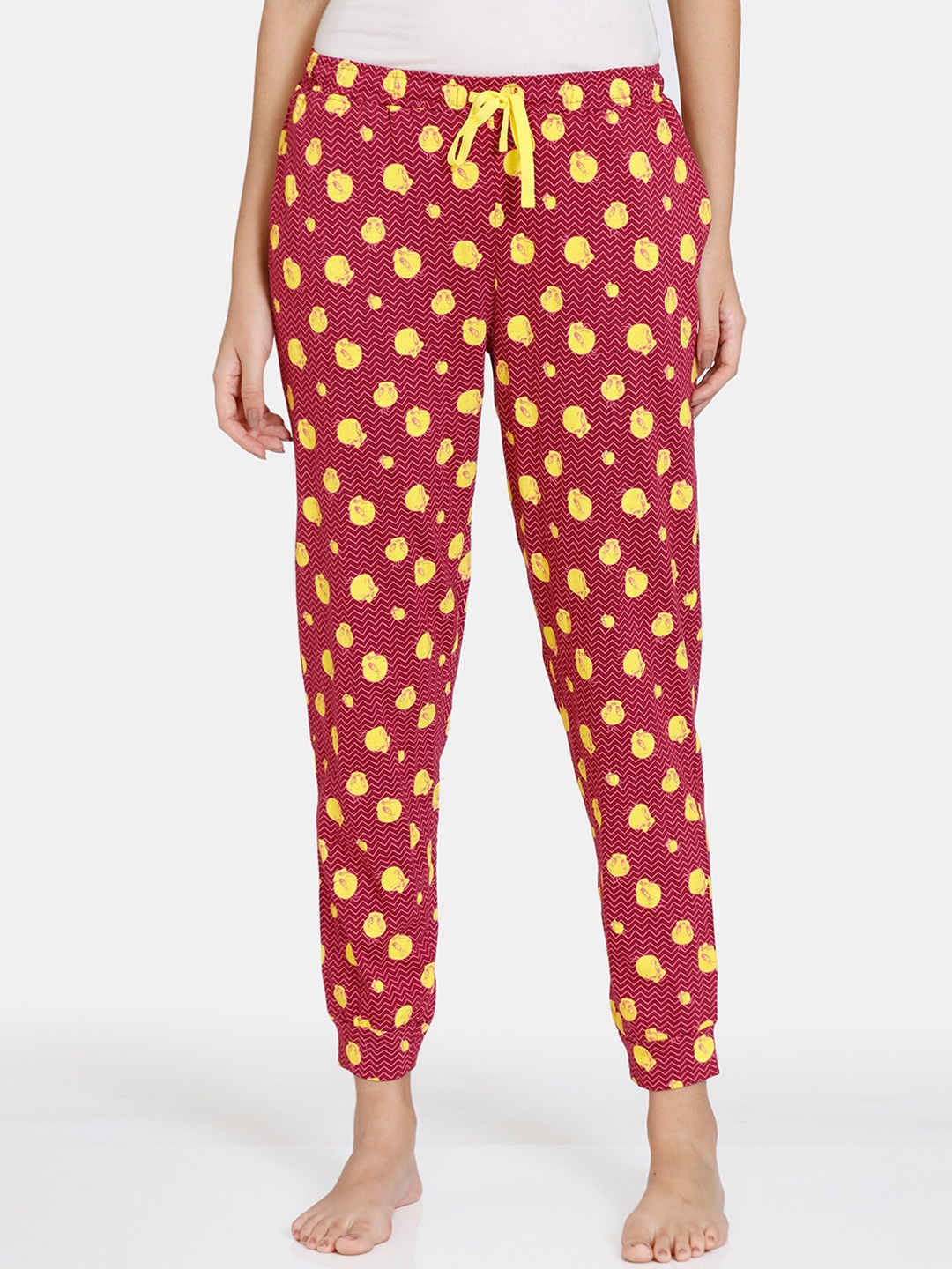 

Zivame Women Red & Yellow Looney Tunes Knit Cotton Lounge Pants