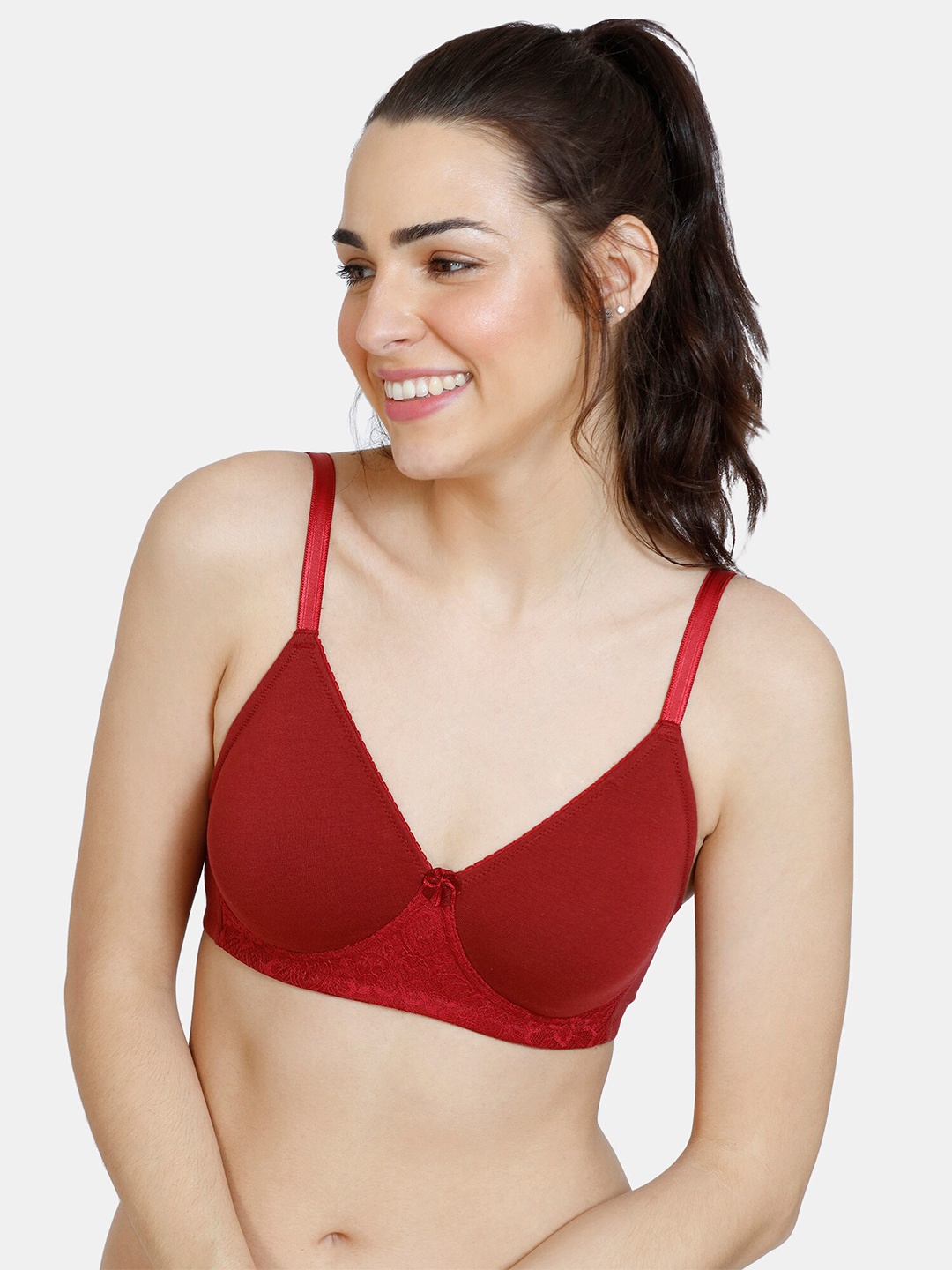 

Zivame Red Pure Cotton T-shirt Bra