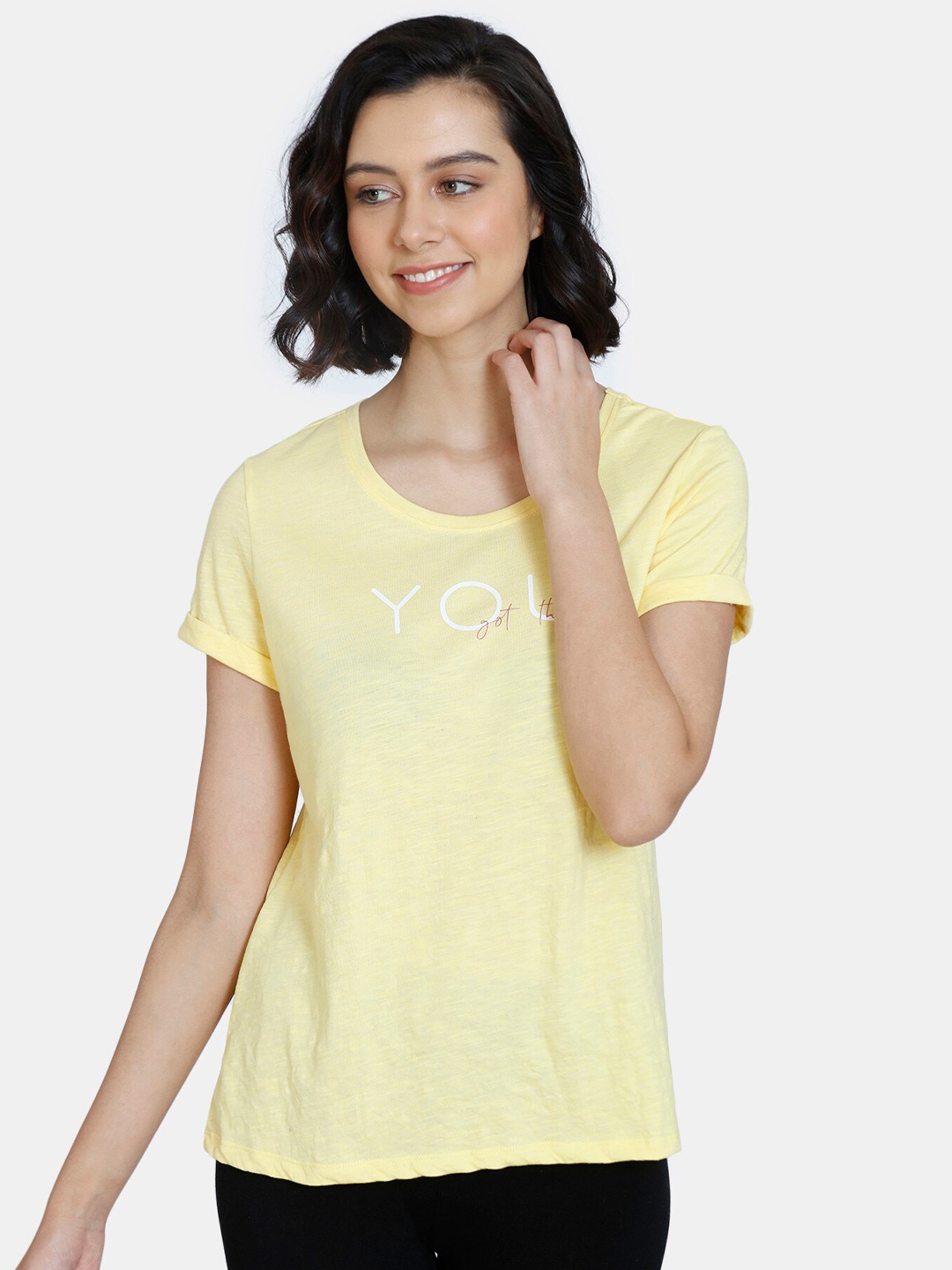 

Zivame Yellow Print Top