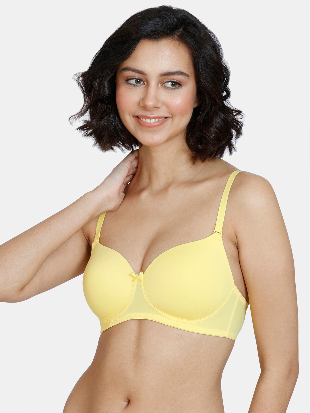 

Zivame Yellow Solid Lightly Padded Medium Coverage T-shirt Bra