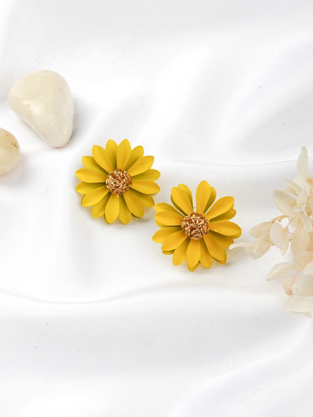 

BEWITCHED Yellow Floral Studs Earrings