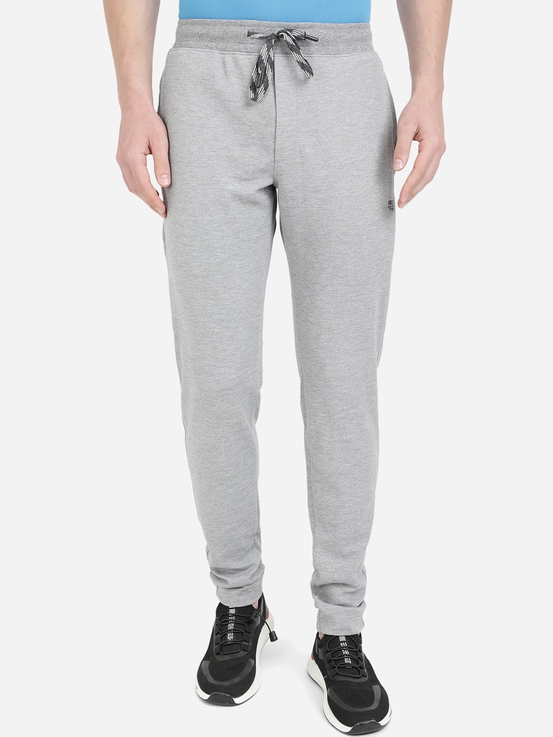 

JADE BLUE Men Grey Solid Regular-Fit Pure Cotton Track Pants