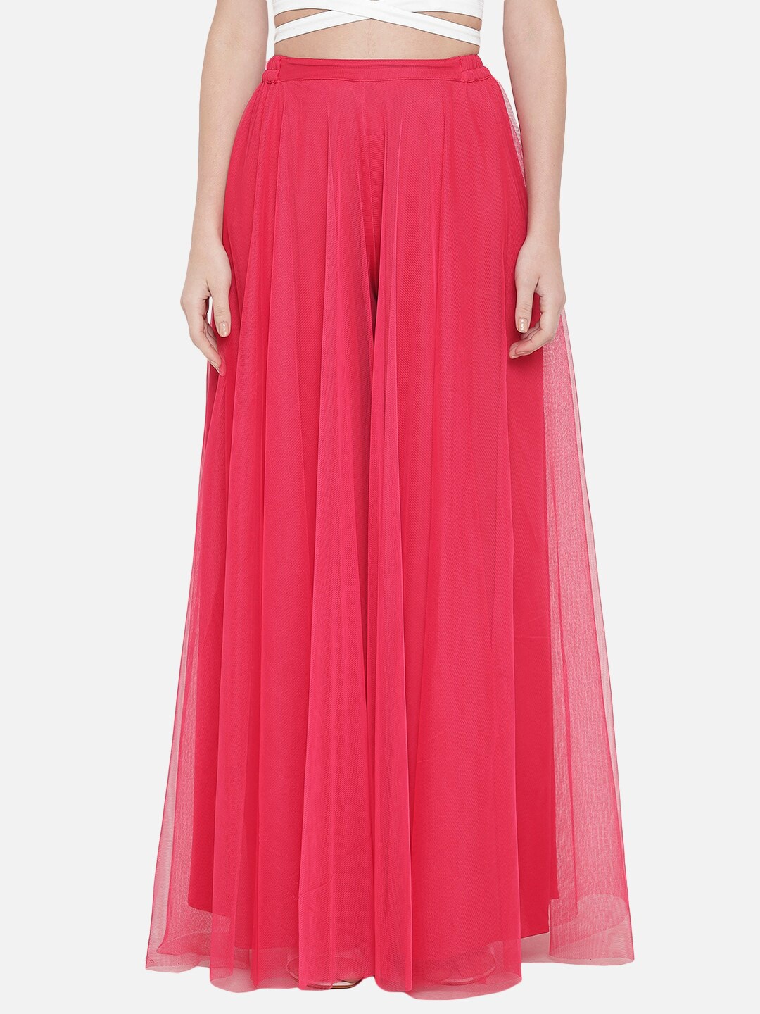 

Just Wow Women Fuchsia Pink Flared Palazzos