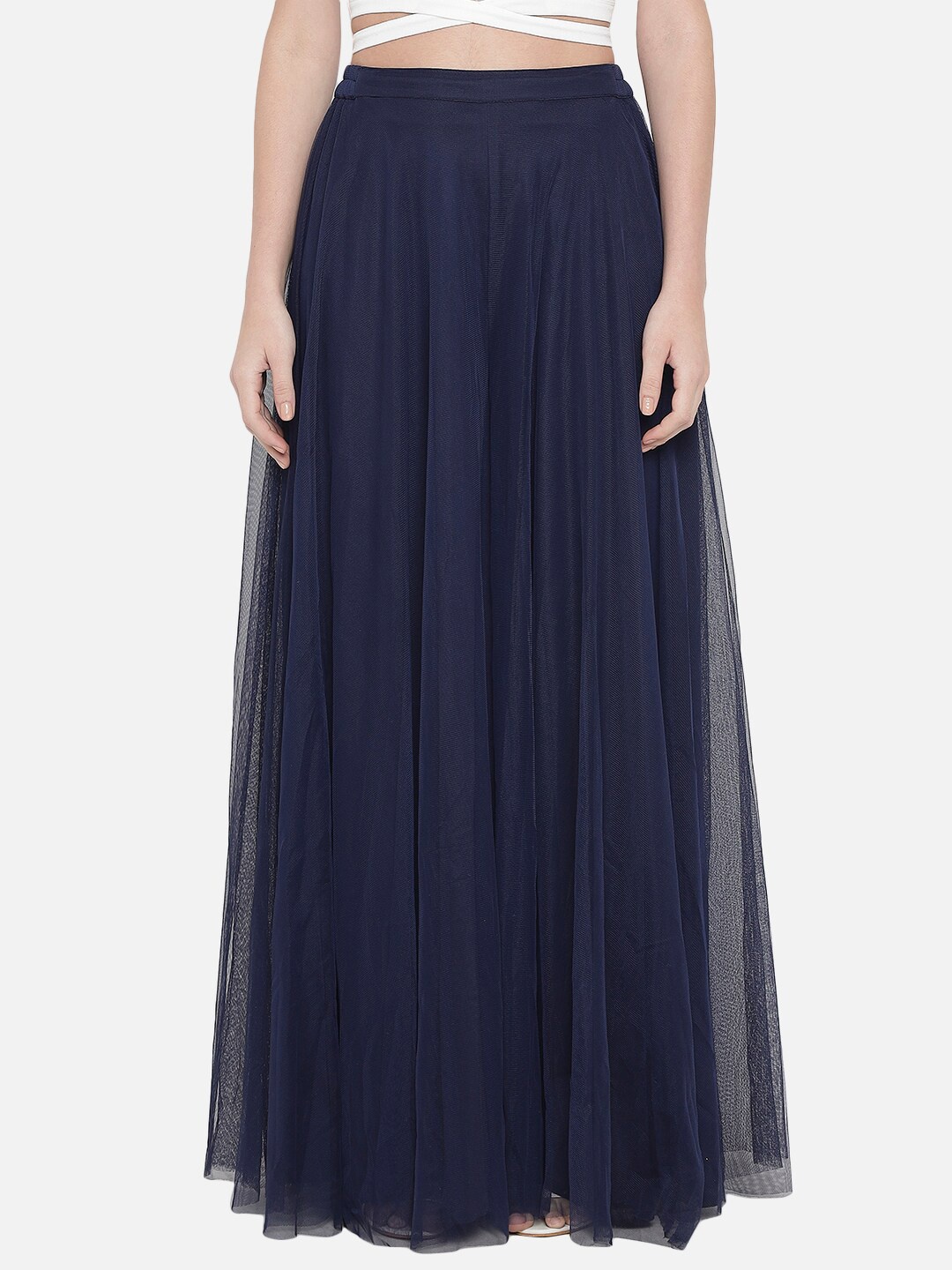 

Just Wow Women Navy Blue Flared Palazzos