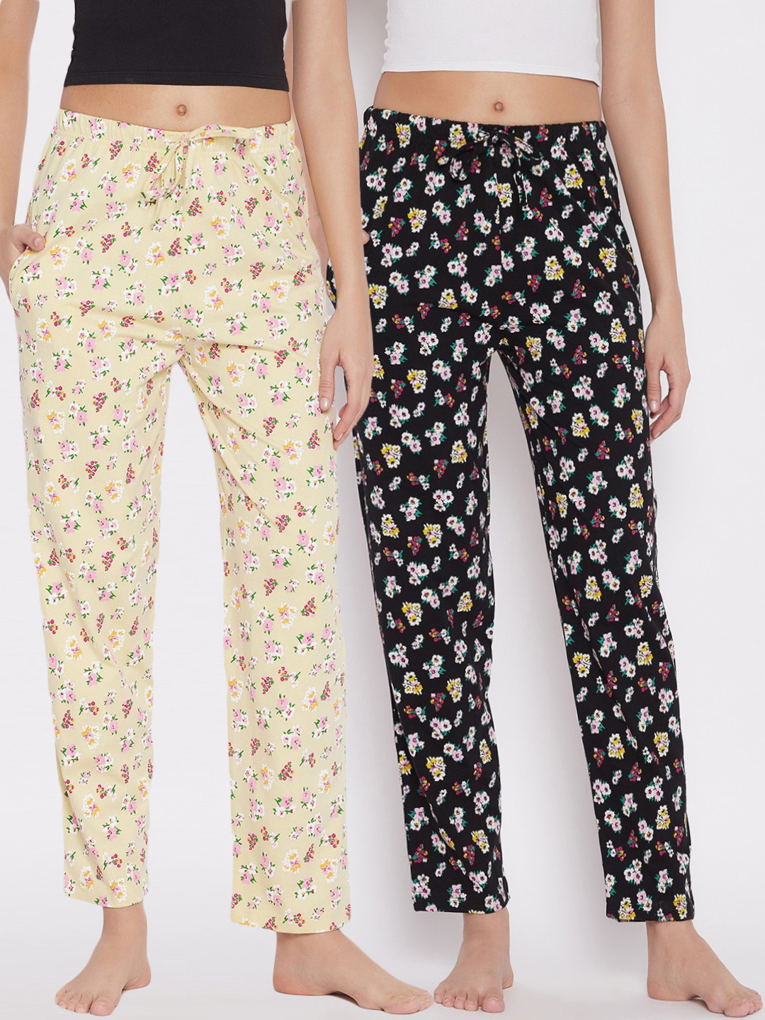 

C9 Airwear Women Pack of 2 Floral Print Relaxed Fit Cotton Lounge Pants, Multi