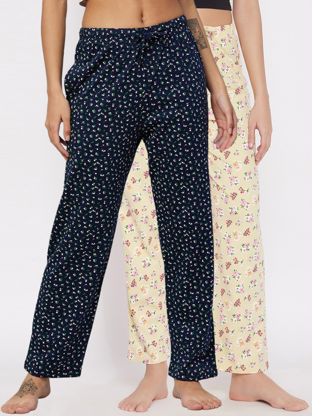

C9 AIRWEAR Women Pack of 2 Floral Print Pure Cotton Comfort Lounge Pants, Multi