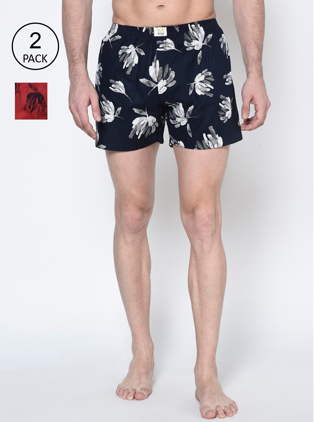 

SI2 SLIP IN 2 Men Combo of 2 Pure Cotton Pack Boxers, Navy blue