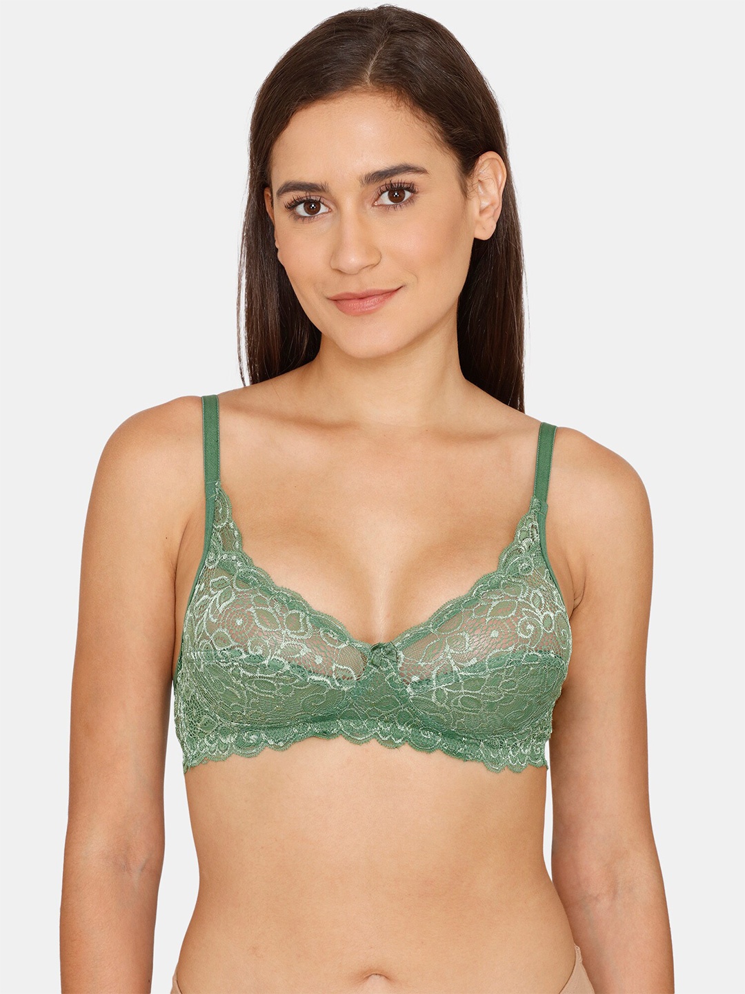 

Rosaline by Zivame Women Green Lace Work T-Shirt Bra