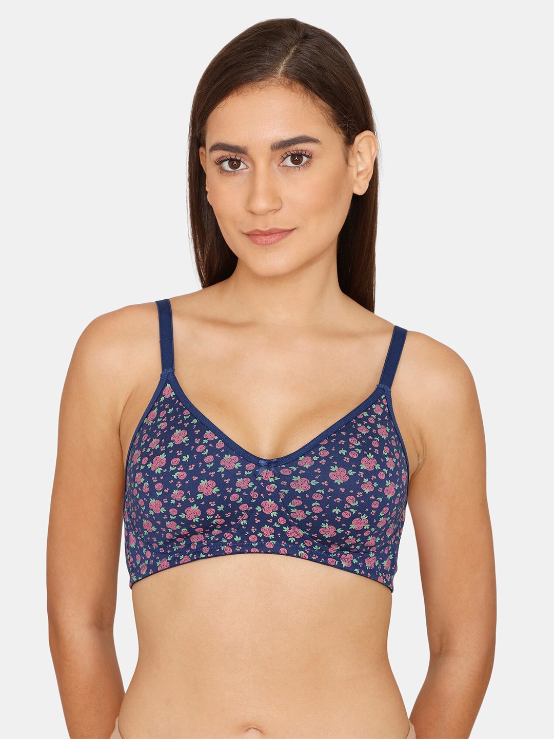 

Rosaline by Zivame Blue & Pink Floral Bra RO1051FASHABLUE