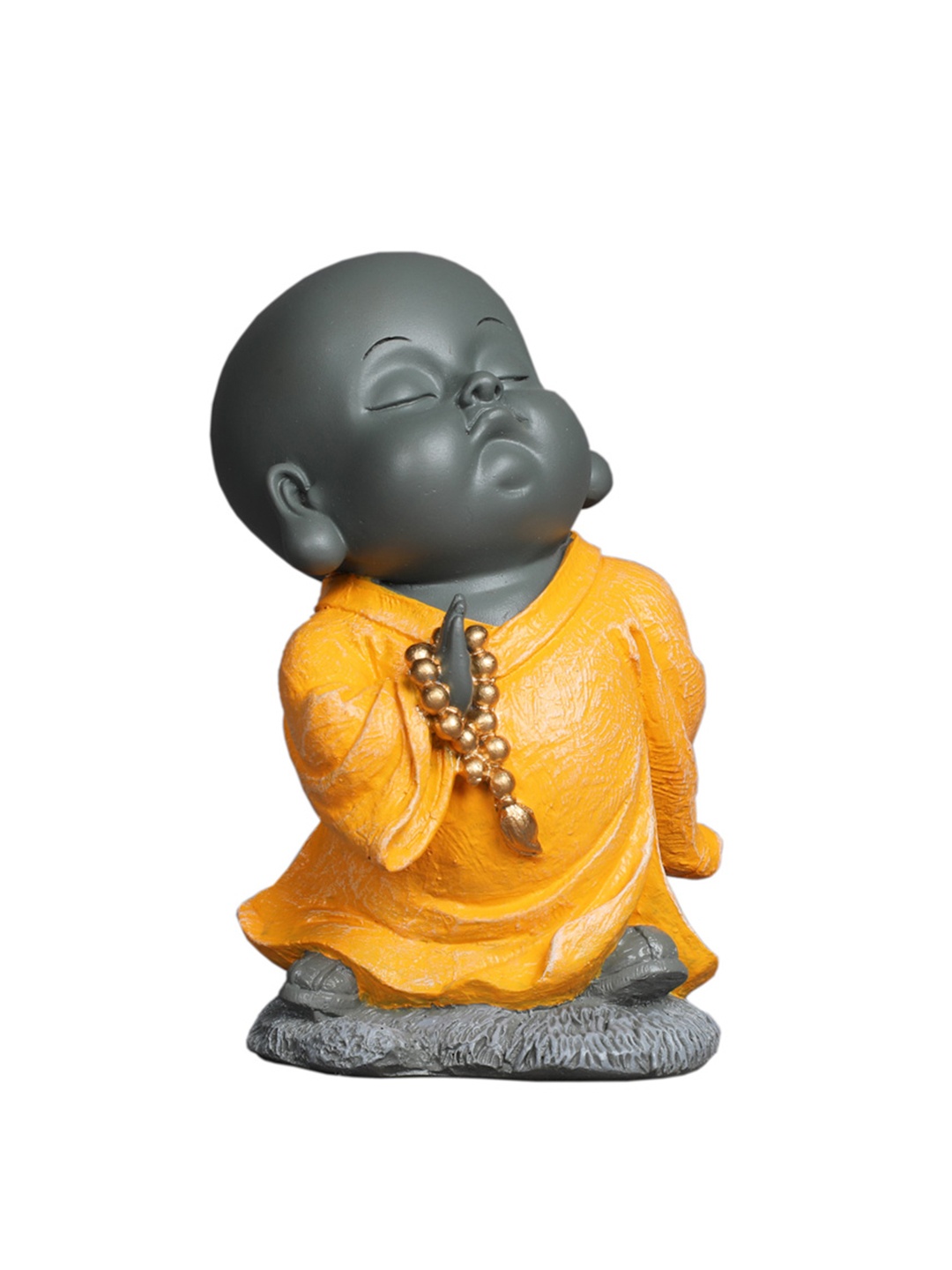 

TANSHA QUO Black & Yellow Monk Mala Decorative Showpiece