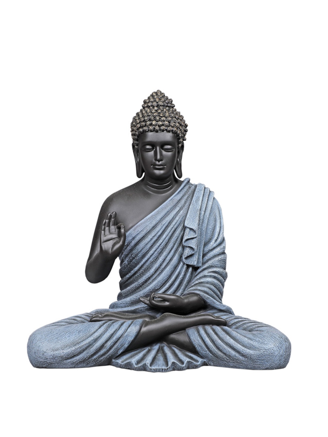 

TANSHA QUO Black & Sky Blue Blessing Buddha Decorative Showpieces