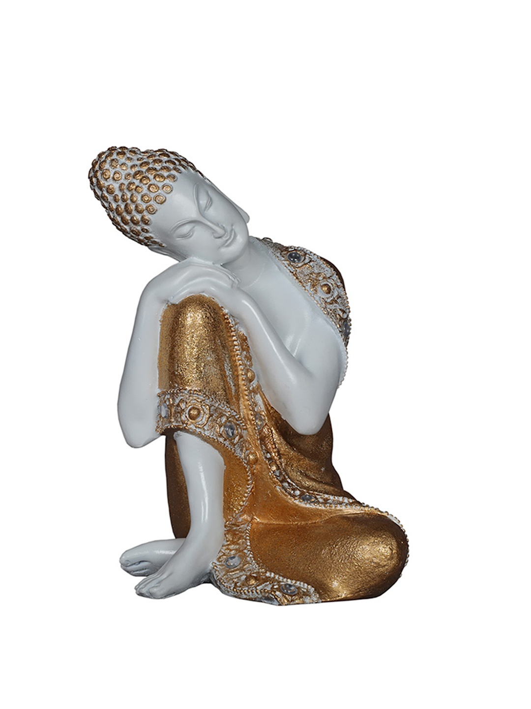 

TANSHA QUO White & Gold-Toned Resting Buddha Showpieces