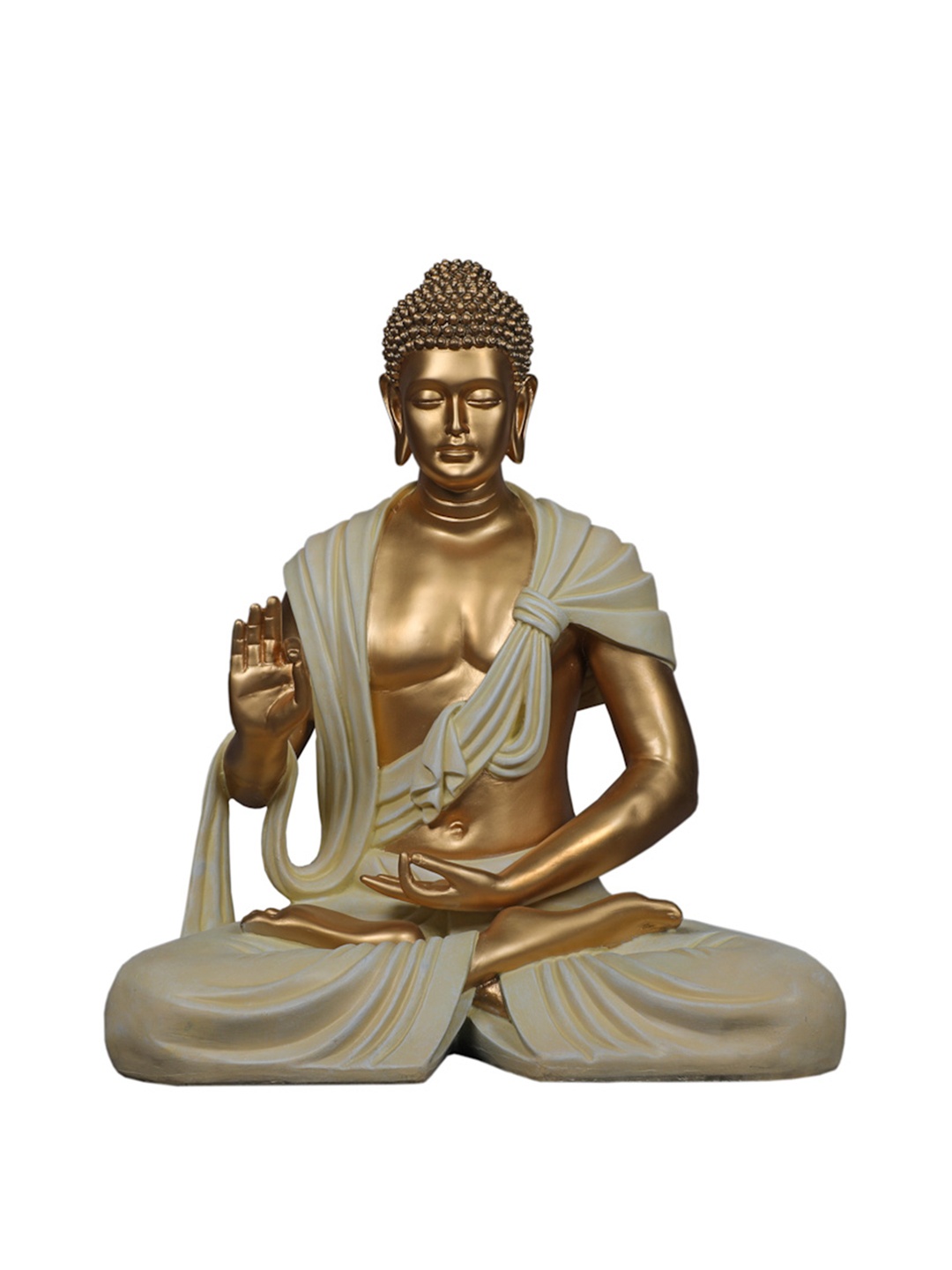 

TANSHA QUO Bronze-Toned Dharmachakra Buddha Decorative Showpiece