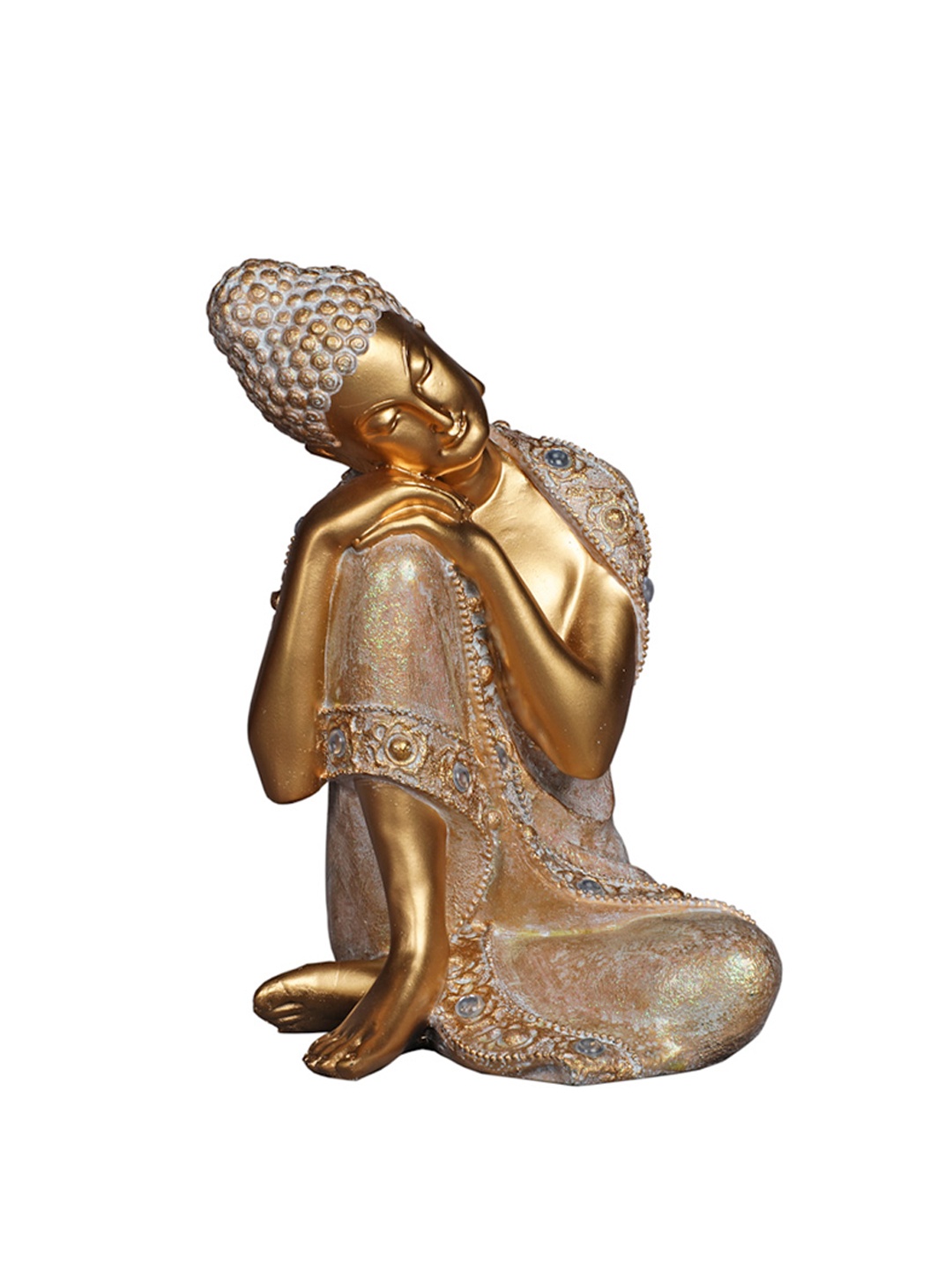 

TANSHA QUO Gold-Toned Polyresin Resting Buddha Showpiece