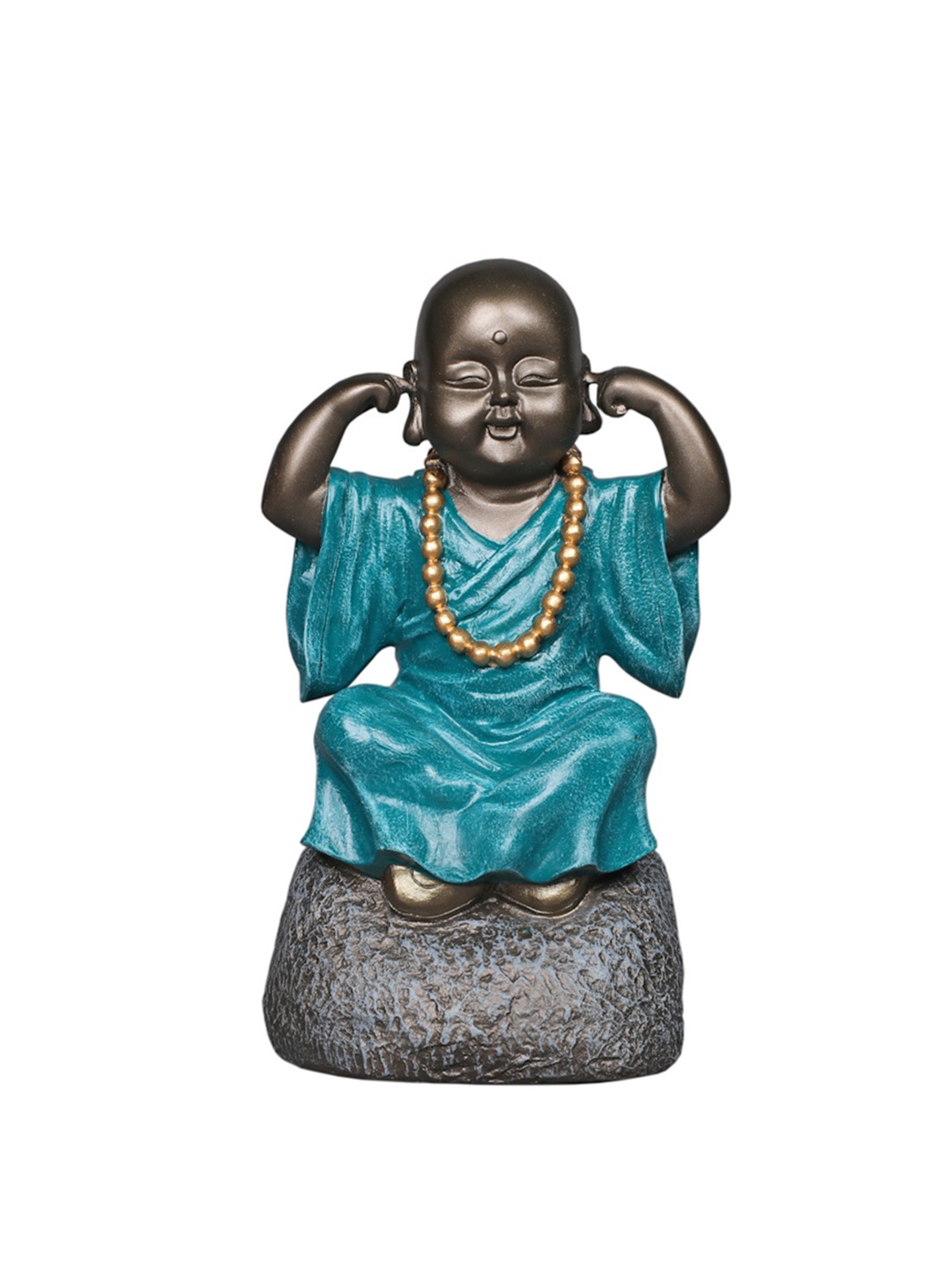 

TANSHA QUO Green & Grey Polyresin Tava Monk Decorative Showpiece