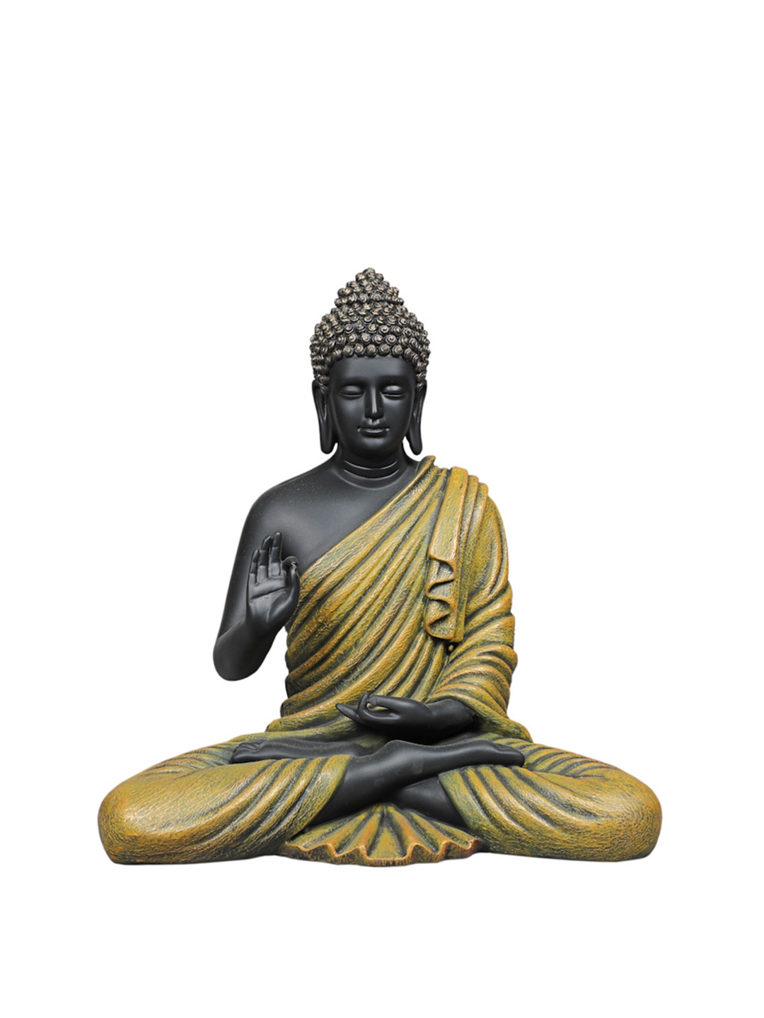 

TANSHA QUO Black & Yellow Polyresin Blessing Buddha Showpiece