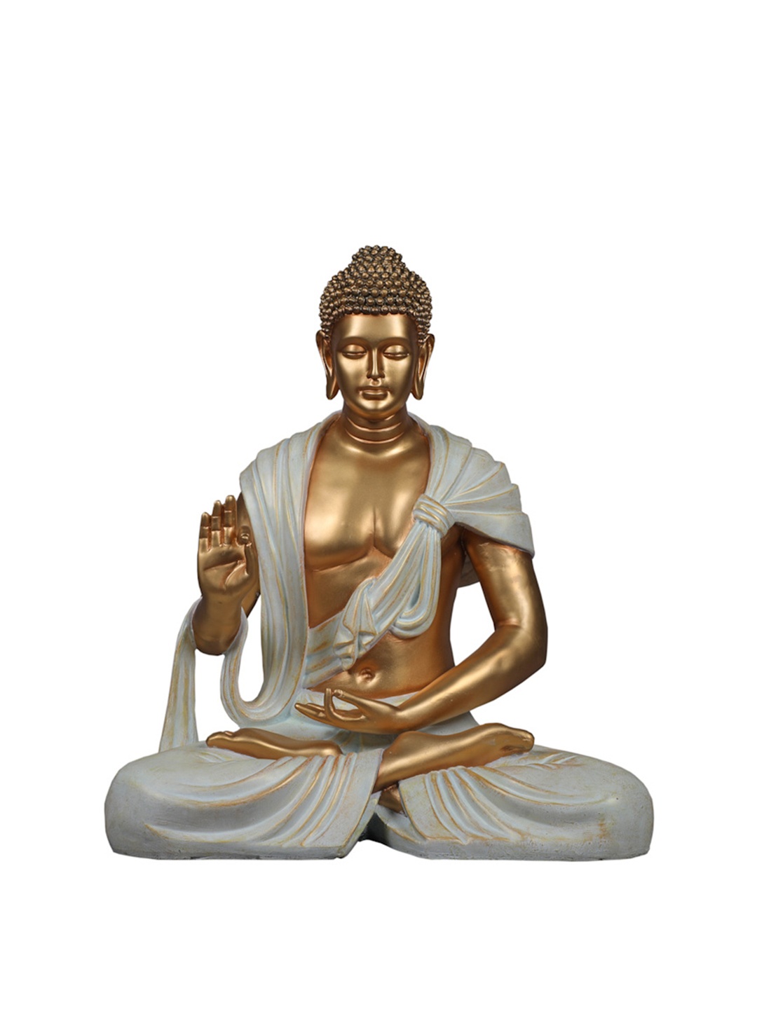 

TANSHA QUO Gold-Toned & Off White Polyresin Buddha Showpiece