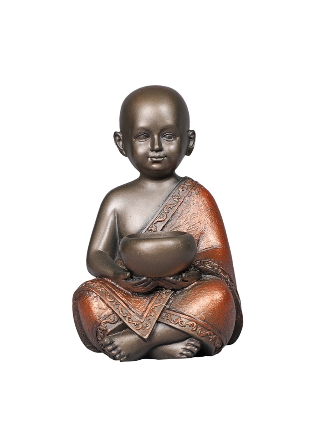 

TANSHA QUO Bronze-Colored Polyresin Monk Decorative Showpiece