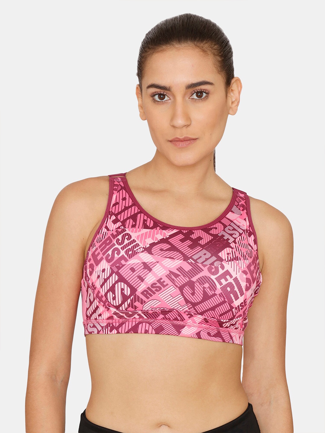 

Zelocity by Zivame Purple Typography Sports Bra ZC40DNFASHAPINK
