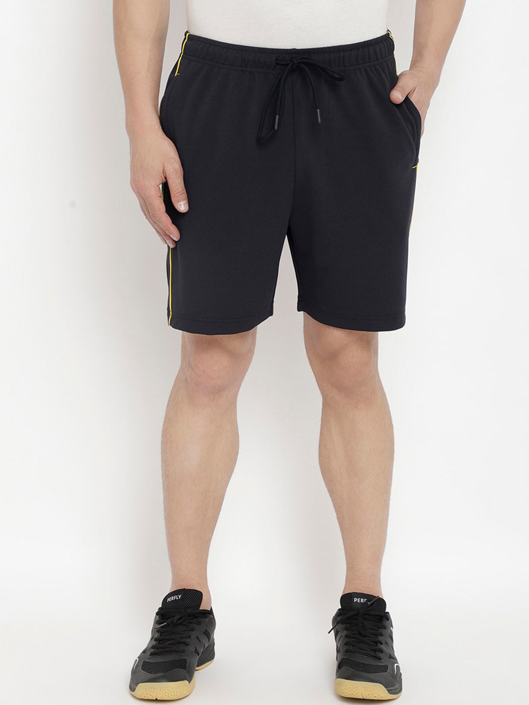 

PERFKT-U Men Navy Blue Training or Gym Sports Shorts with e-Dry Technology Technology