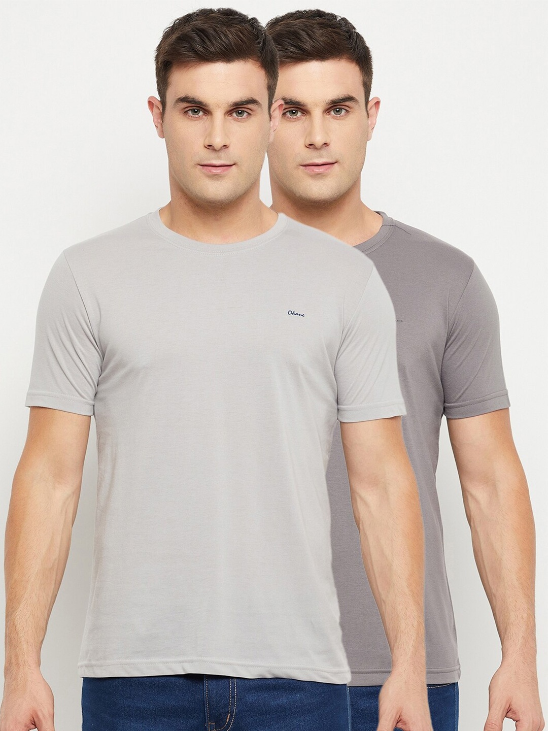 

Okane Men Pack of 2 Grey T-shirts