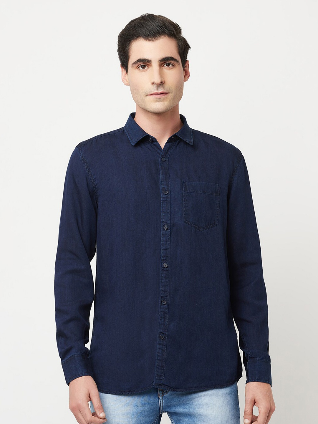 

METTLE Men Blue Casual Shirt