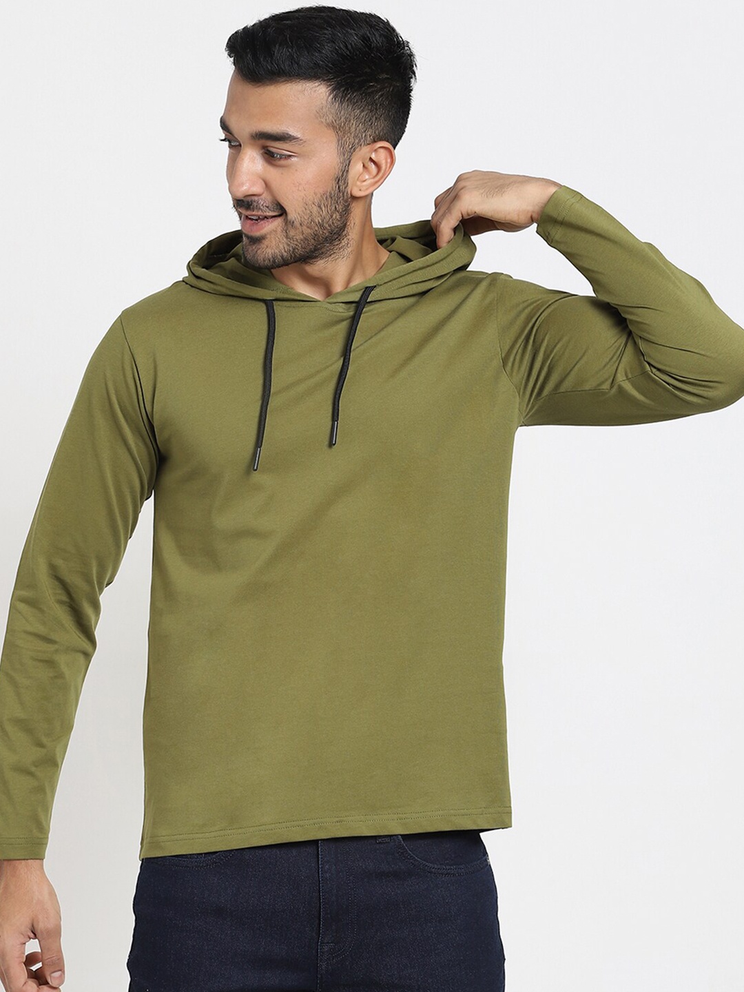 

Bewakoof Men Green Hooded Sweatshirt