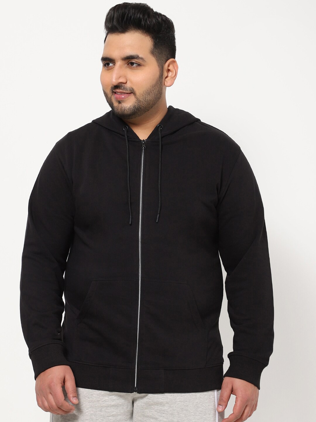 

Bewakoof Plus Size Hooded Sweatshirt, Black