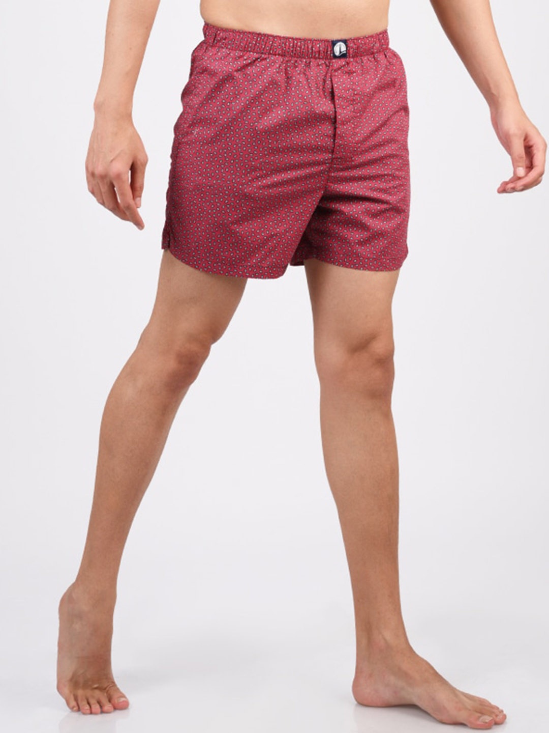

MERCHANT MARINE Men Maroon Printed Pure Cotton Boxers 601MBCPPS