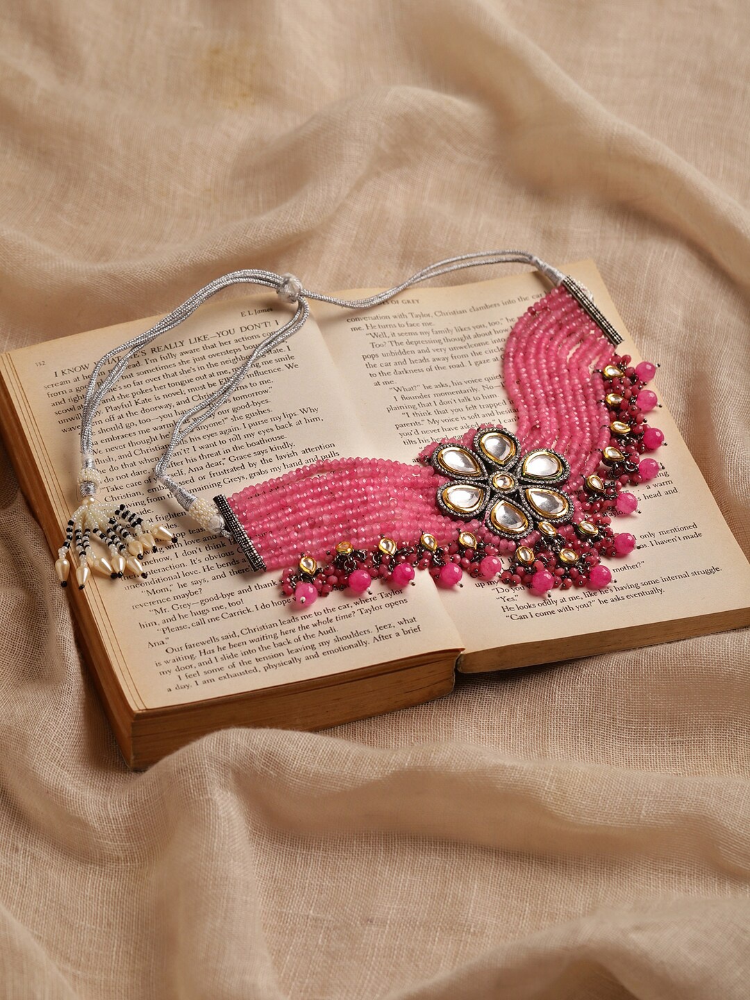 

Ruby Raang Pink Brass Silver-Plated Necklace