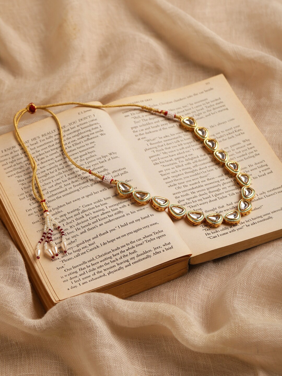 

Ruby Raang White Brass Gold-Plated Necklace