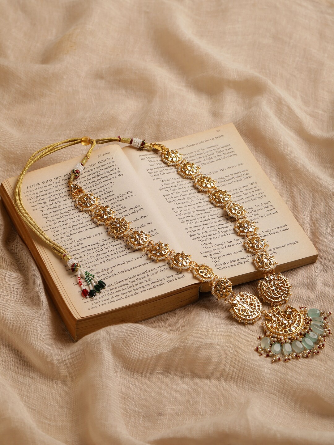 

Ruby Raang Gold-Toned & White Brass Gold-Plated Necklace