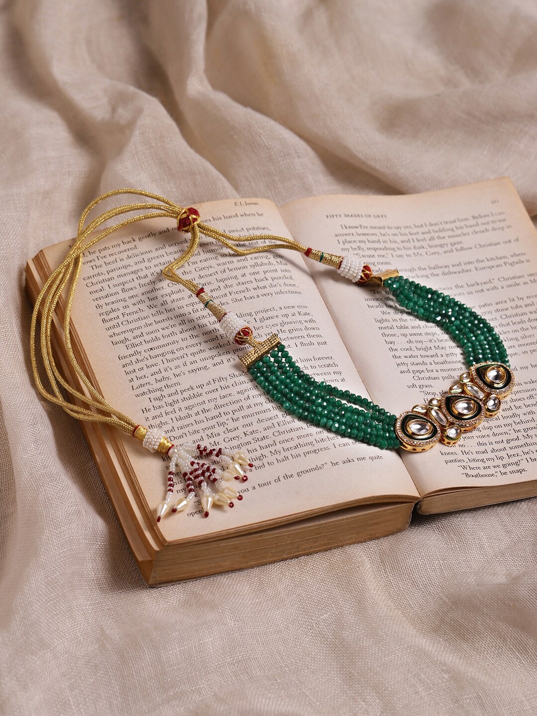 

Ruby Raang Gold-Plated & Green Layered Necklace