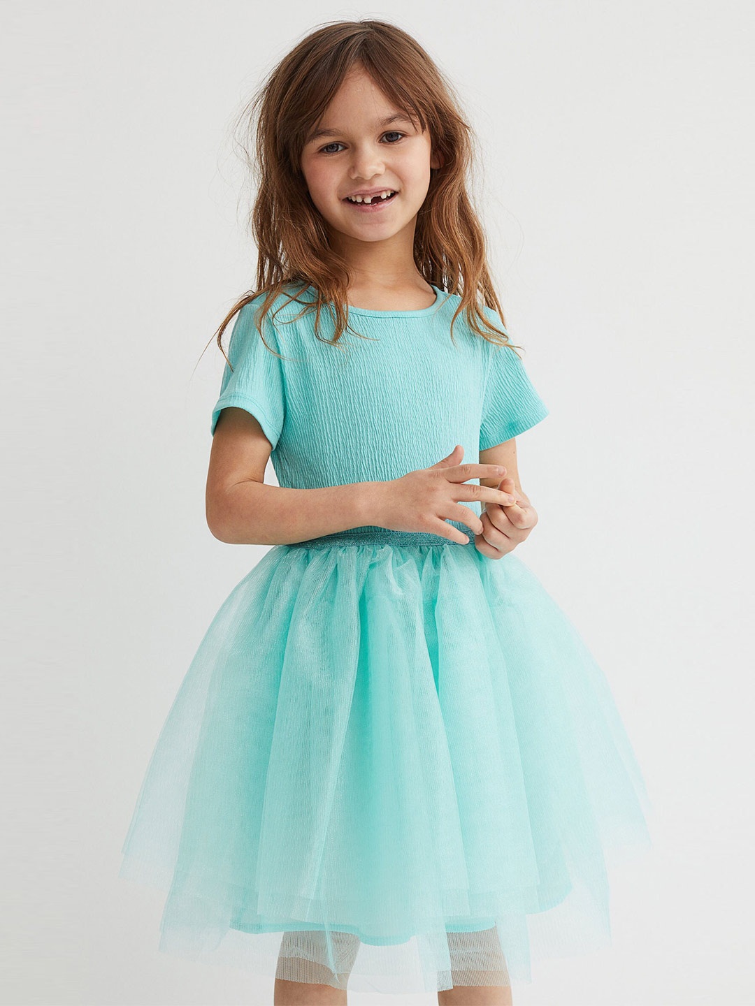 

H&M Girls Turquoise Blue Tulle-Skirt Dress