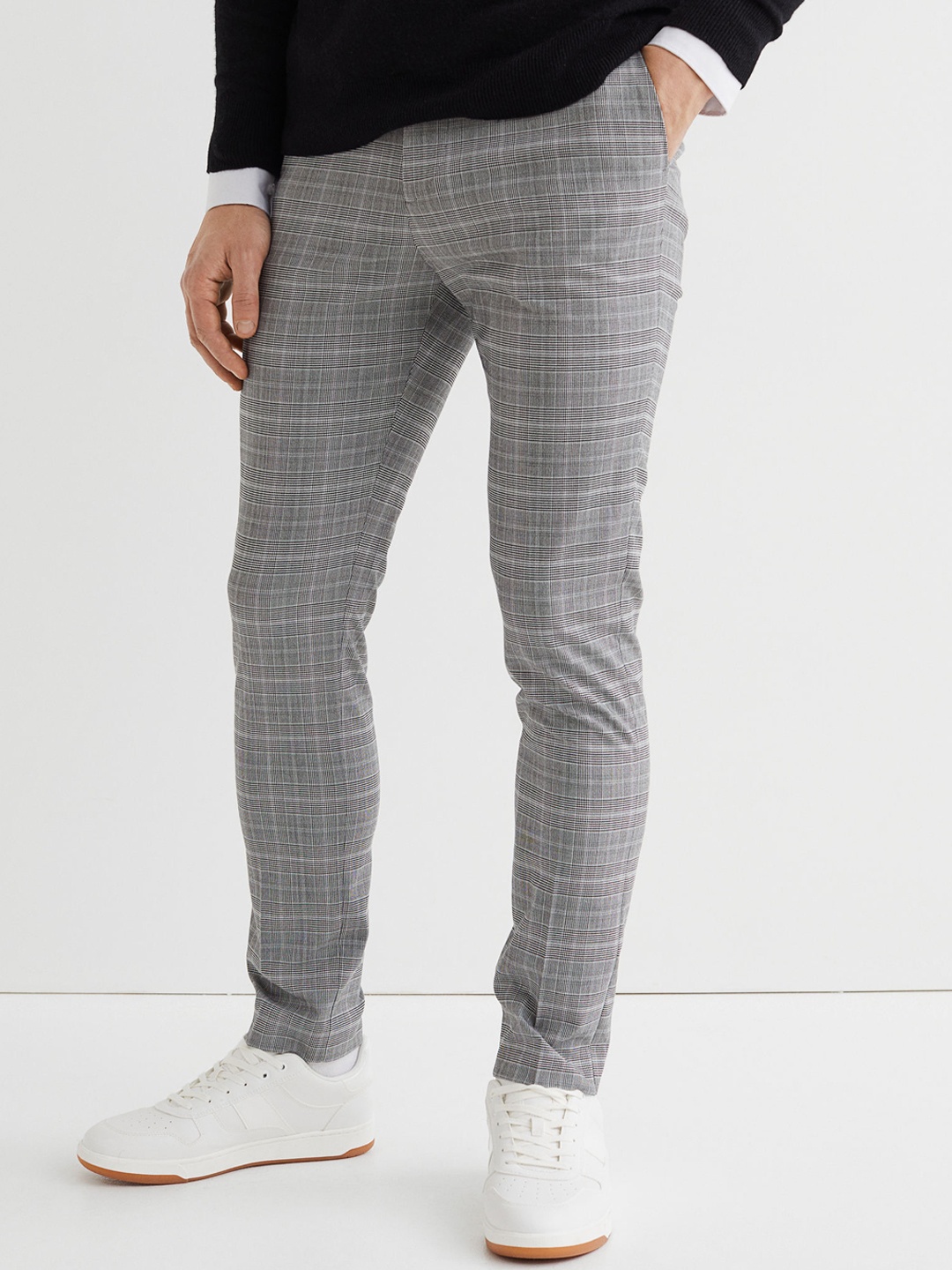

H&M Men Grey Suit Trousers Skinny Fit