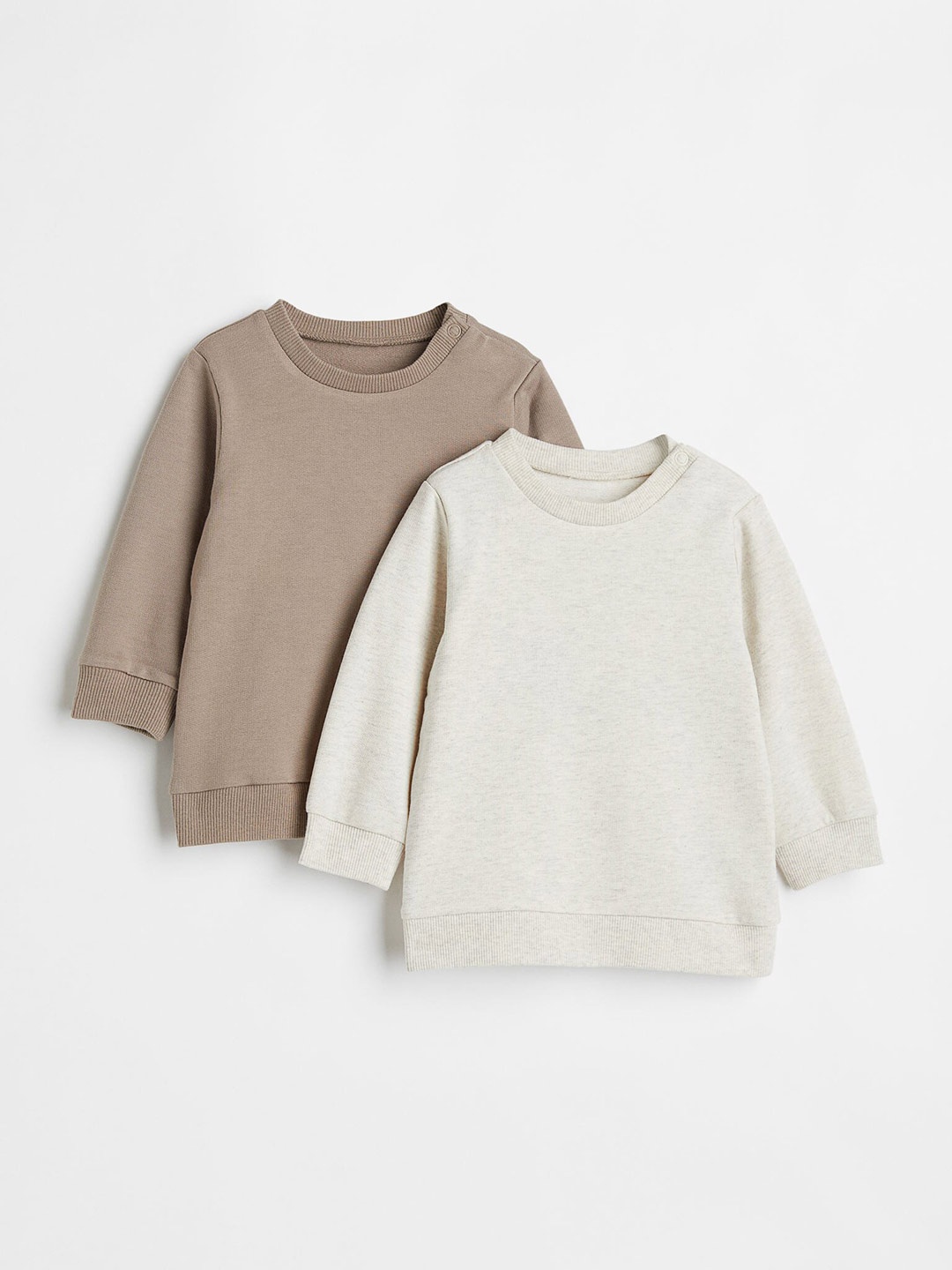 

H&M Girls White & Beige 2-Pack Cotton Sweatshirts