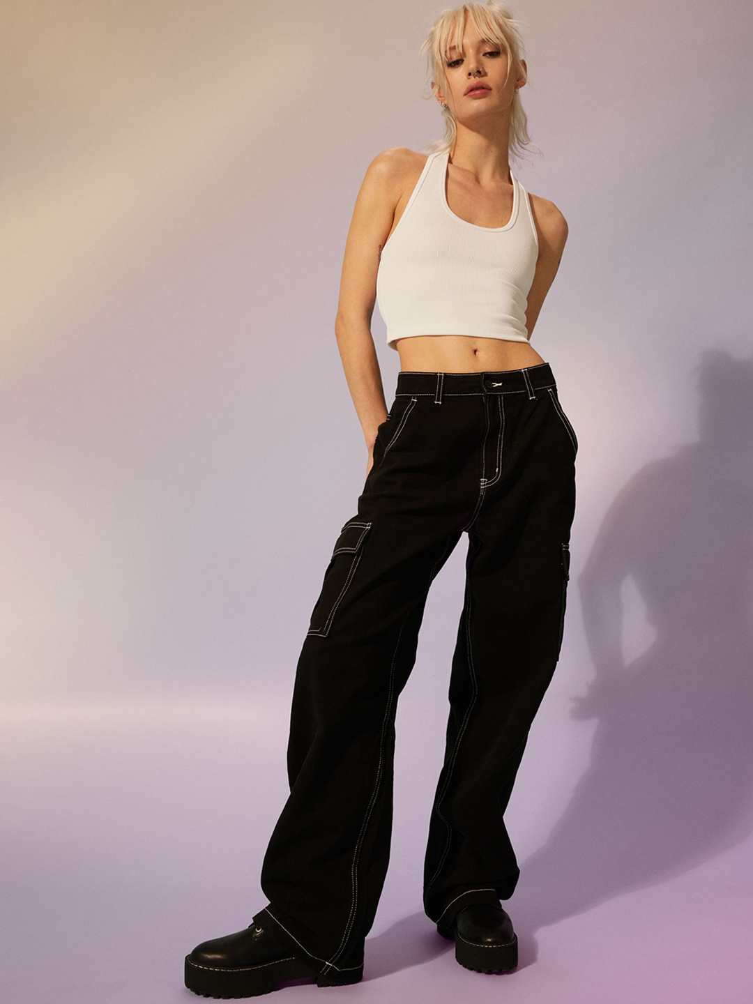 

H&M Black Baggy High Waist Jeans